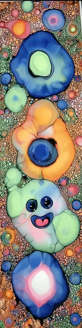 Free abstract bookmark featuring a green and orange design